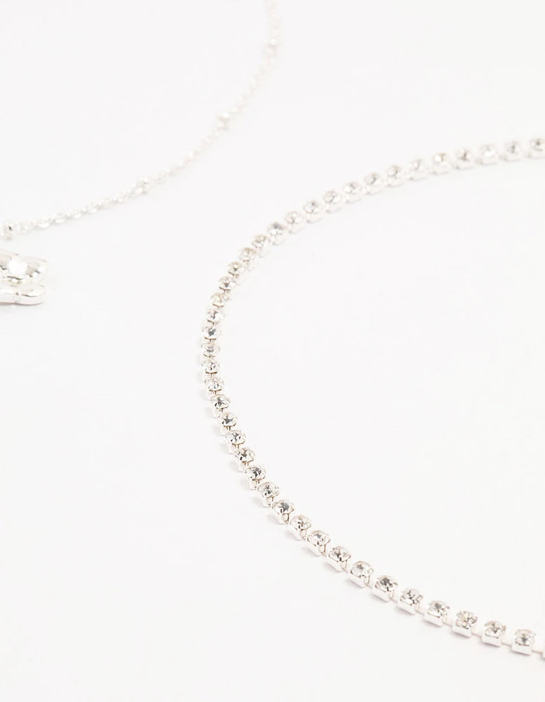 Silver Cupchain Butterfly Chokers 3-Pack