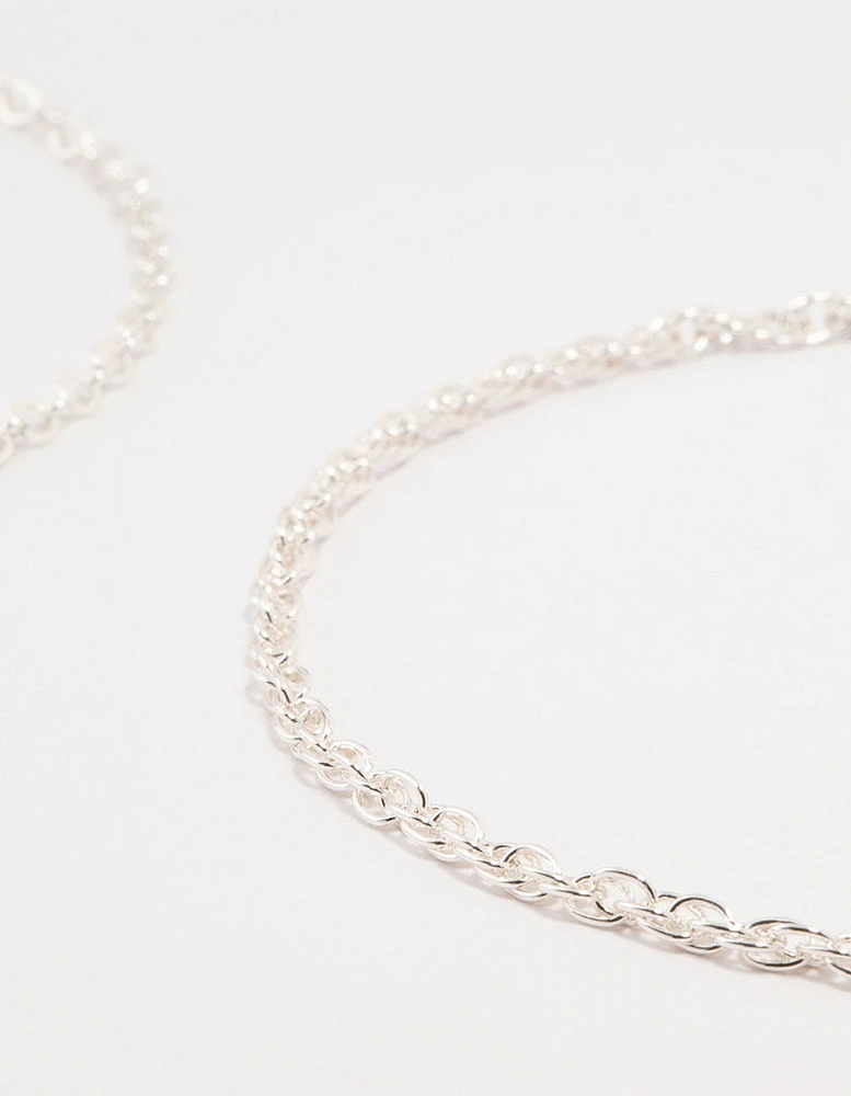 Silver Ball Chain Cross Chokers 3-Pack