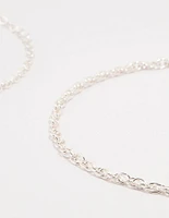 Silver Ball Chain Cross Chokers 3-Pack