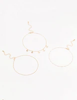 Gold Pearl Butterfly Chokers 3-Pack