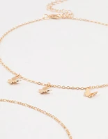 Gold Pearl Butterfly Chokers 3-Pack