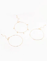 Gold Tab Diamante Star Chokers 3-Pack