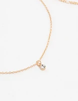 Gold Diamante & Heart Locket Choker 3-Pack