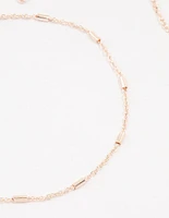 Rose Gold Tab Butterfly Anklets 3-Pack