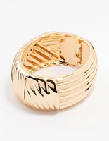 Gold Wrapped Detailed  Thick Wrist Cuff