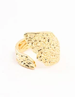 Gold Plated Textured Metal Wrap  Ring