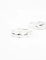 Silver Plated Irregular Stacking Rings 3-Pack