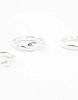 Silver Plated Irregular Stacking Rings 3-Pack