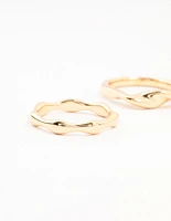 Gold  Plated Irregular Stacking Rings 3-Pack