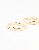 Gold  Plated Irregular Stacking Rings 3-Pack