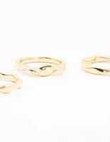 Gold  Plated Irregular Stacking Rings 3-Pack