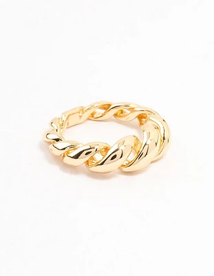 Gold Plated Swirl Coil Ring