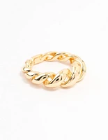 Gold Plated Swirl Coil Ring