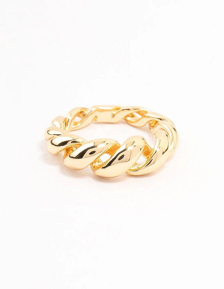 Gold Plated Swirl Coil Ring