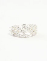 Silver Plated Marquise Cubic Zirconia Open Ring