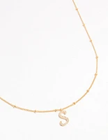 Gold Plated Cursive Initial Necklace