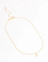 Gold Plated Cursive Initial Necklace