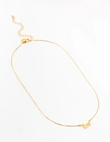 Gold Plated Leo Gothic Script Necklace