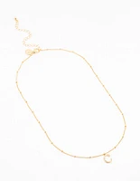 Gold Plated Cursive C Initial Necklace