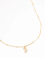 Gold Plated Cursive J Initial Necklace