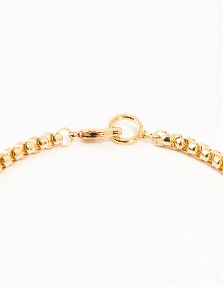 Gold Plated Thick Round Chain Necklace