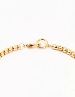 Gold Plated Thick Round Chain Necklace