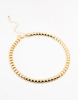 Gold Plated Rectangle Link Necklace