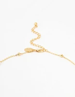 Gold Plated Alternating Pearl & Ball Y Necklace