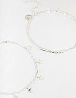 Mixed Chain Anklets 3-Pack