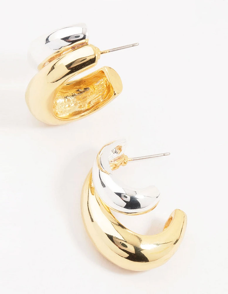 Mixed Metals Graduating Bubble Earrings