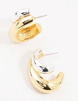 Mixed Metals Graduating Bubble Earrings