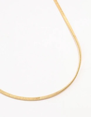 Gold Plated Clean Snake Chain Necklace