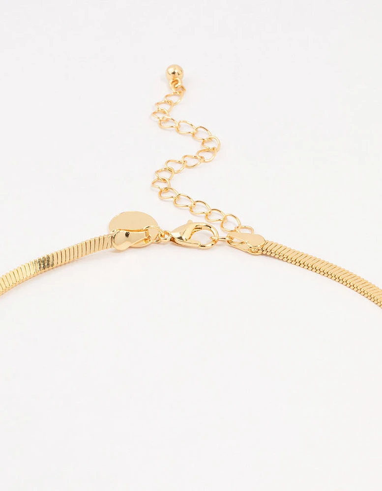 Gold Plated Clean Snake Chain Necklace