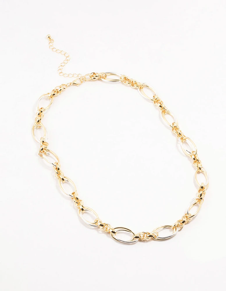 Mixed Metals Chunky Chain Necklace