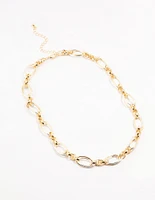 Mixed Metals Chunky Chain Necklace