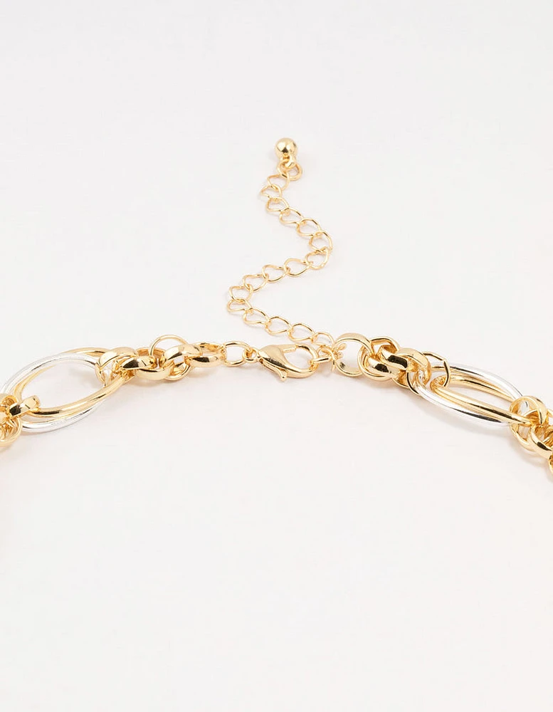 Mixed Metals Chunky Chain Necklace