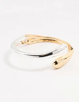 Mixed Metals Wrap Around Cuff Bracelet