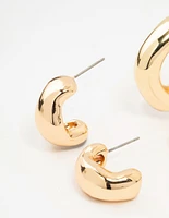 Gold Molten Hoop Earrings 2-Pack