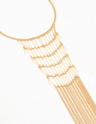 Gold Multirow Statement Necklace