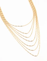 Gold Multirow Necklace