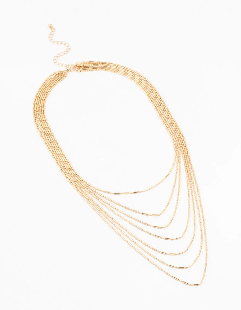 Gold Multirow Necklace