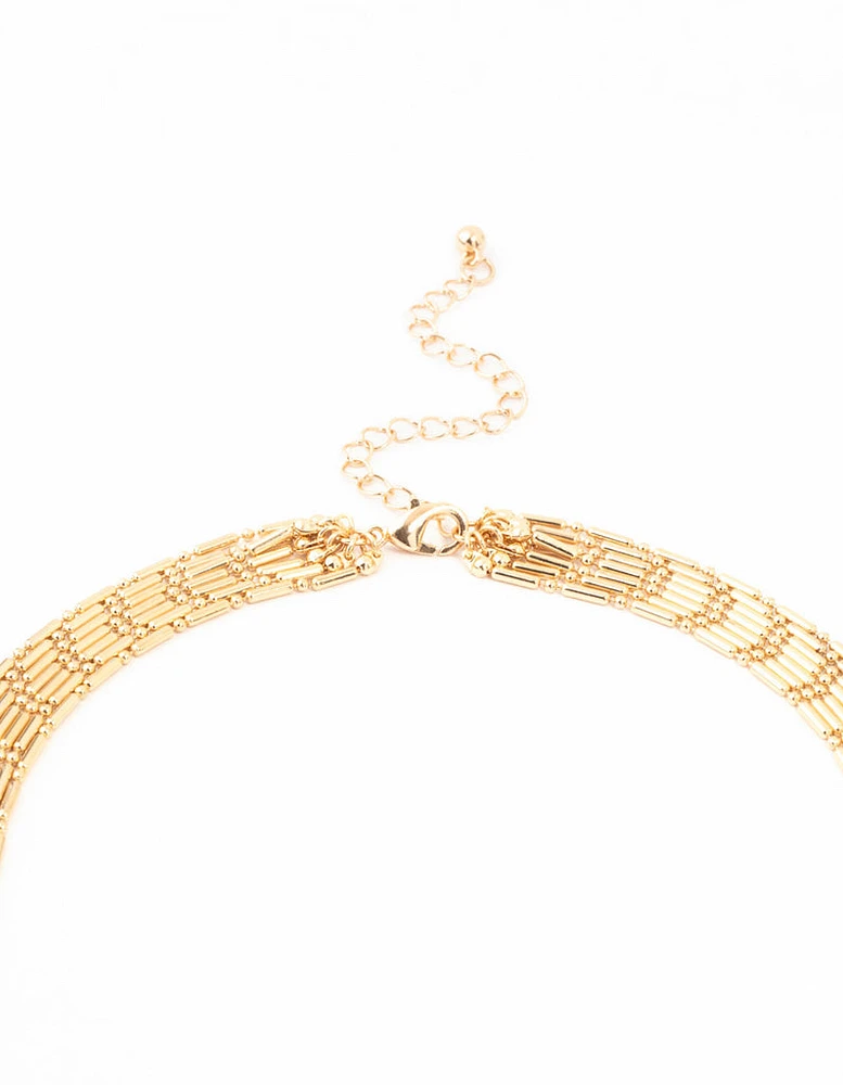 Gold Multirow Necklace