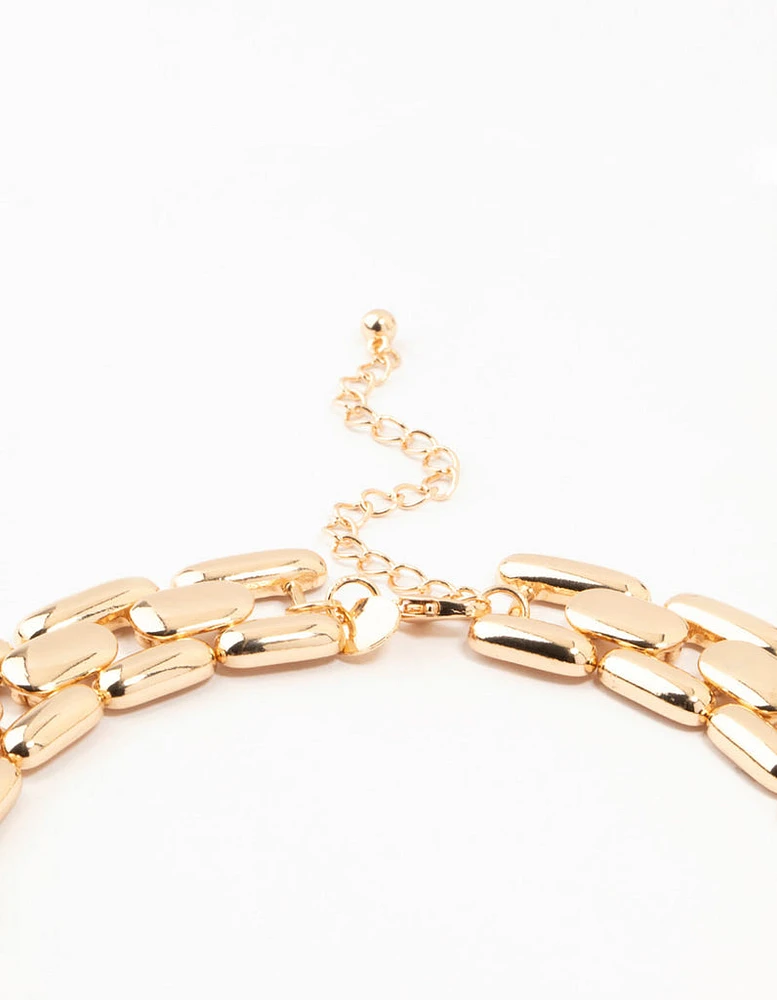 Gold Woven Chain Gold Necklace