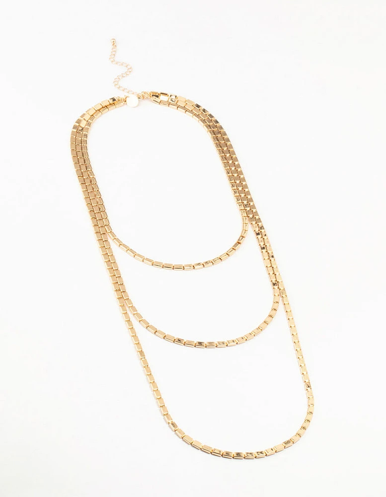 Gold Multirow Necklace