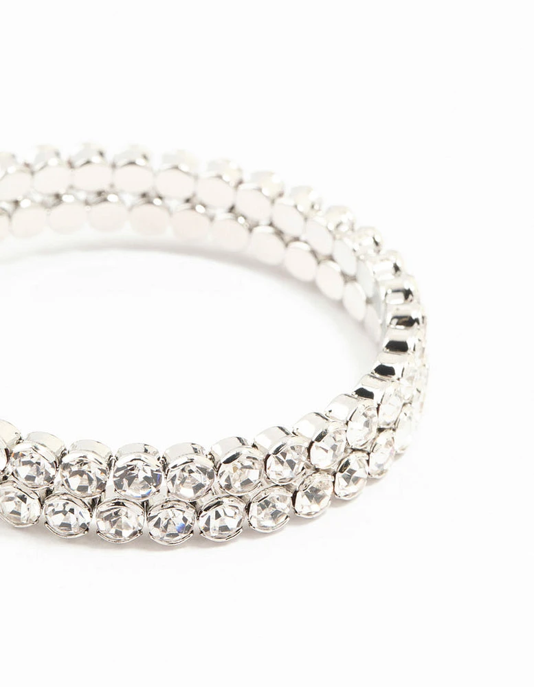 Silver Diamante Bangle