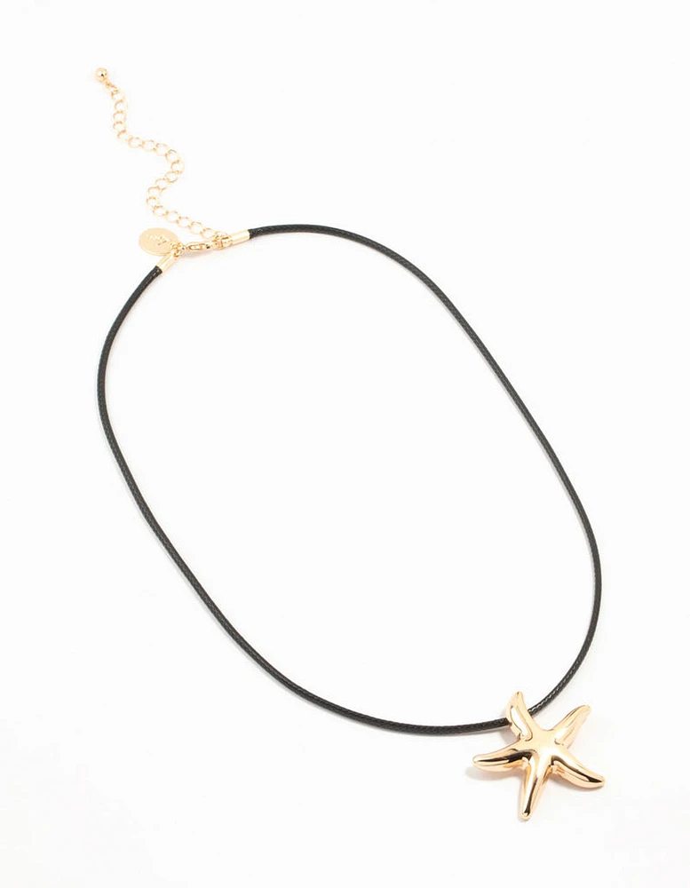 Gold Bling Starfish Necklace