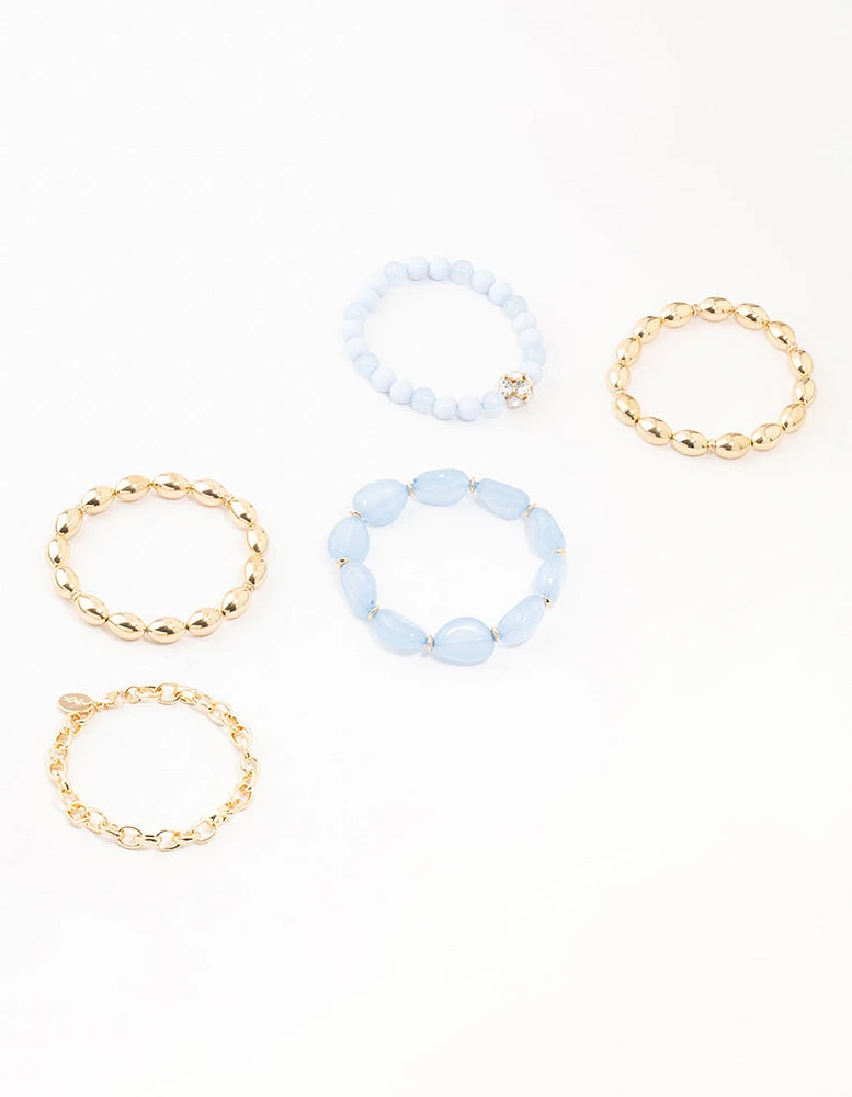 Coastal Beaded & Stone Bracelets 5-Pack