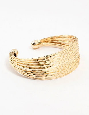 Gold Plated Multi Strand Wrist Cuff