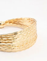 Gold Plated Multi Strand Wrist Cuff