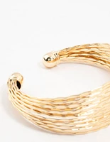 Gold Plated Multi Strand Wrist Cuff